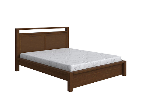 Деревянная кровать Fiord - Кровать из массива с декоративной резкой в изголовье.