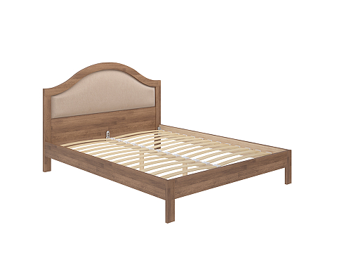 Кровать с основанием Ontario - Уютная кровать из массива с мягким изголовьем